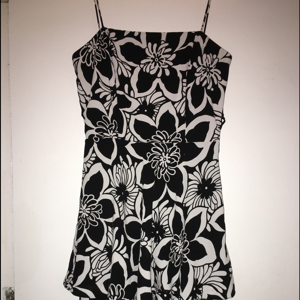 Black and white cocktail dress